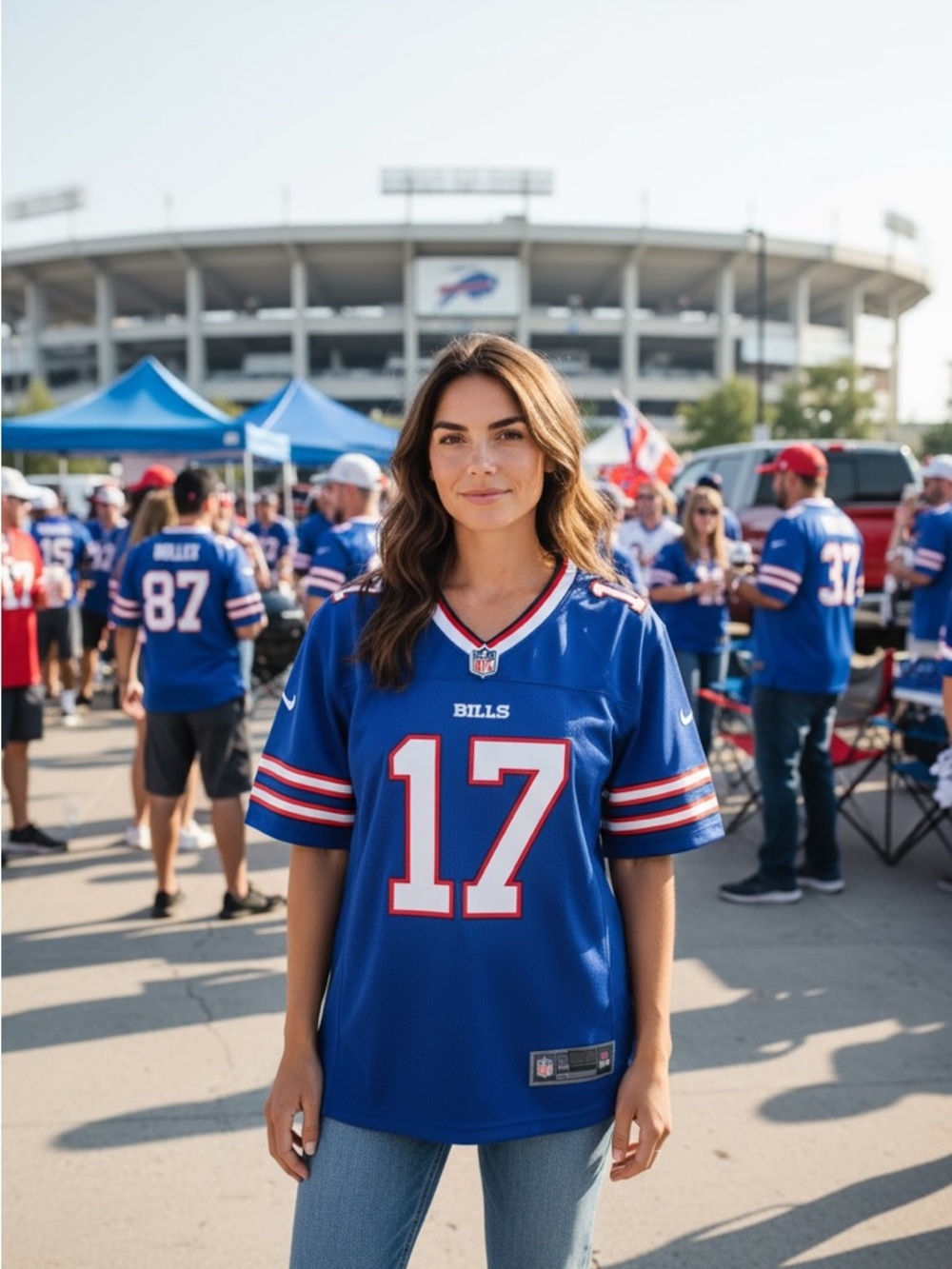 Josh Allen Buffalo Bills #17 NFLPA Fanatics Women’s Football Jersey-NWT